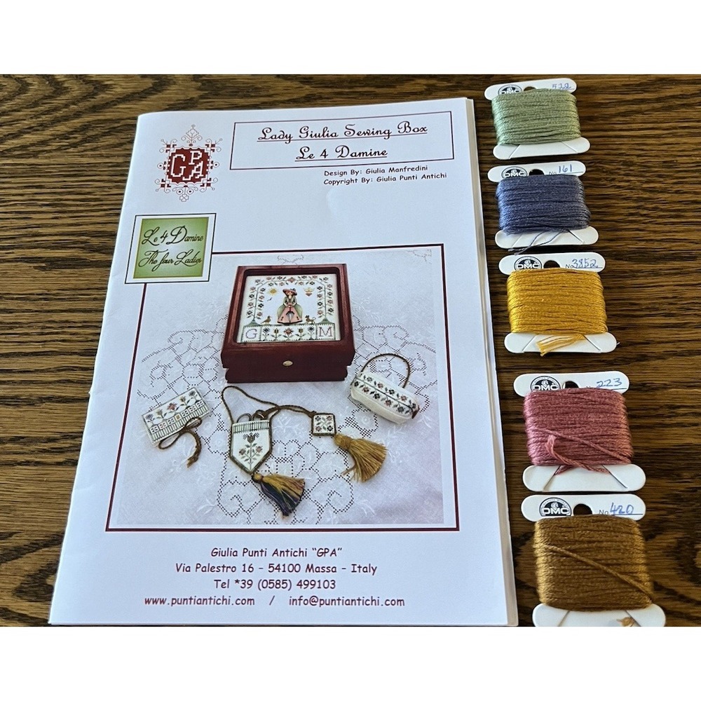 Giulia Punti Antichi GPA Lady Giulia Sewing Box Stitching Finishing Chart Thread